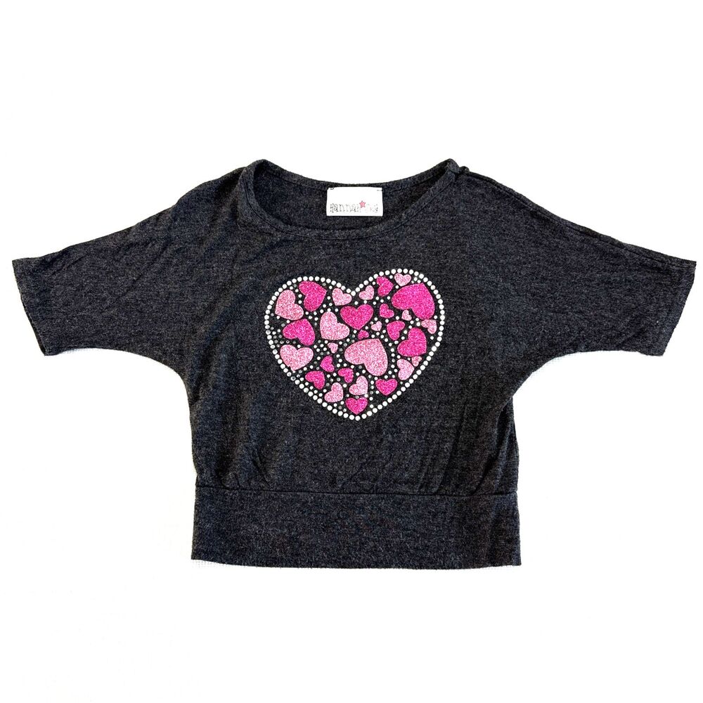 Hannah Sky Denny’s Boutique Studded Heart Hippie Girls Super Soft T Shirt - 3T